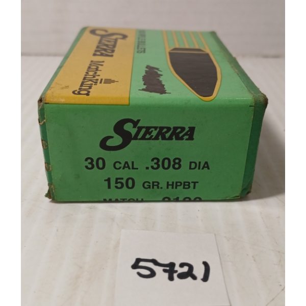 BULLETS: 100X SIERRA .30 - 150GR - HPBT - SEALED 