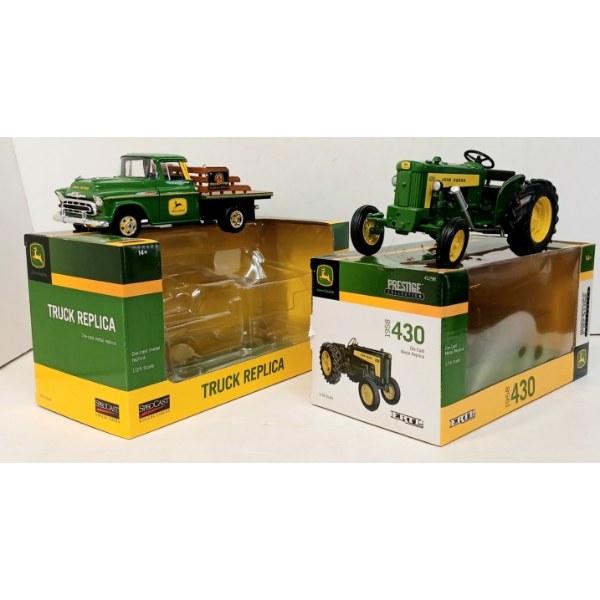 LOT OF 2 - ERTL / SPECCAST DIECAST '58 JOHN DEERE 430 TRACTOR & TRUCK REPLICA