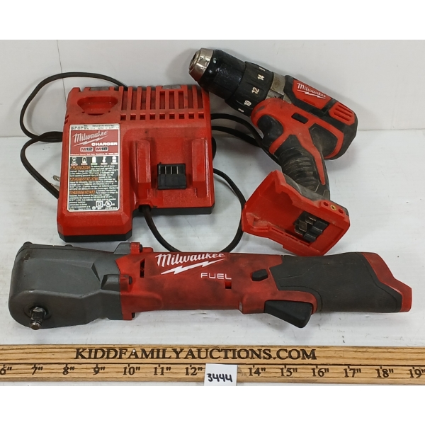 LOT OF 3 - MILWAUKEE CHARGER & DRILL / DRIVER, ETC.