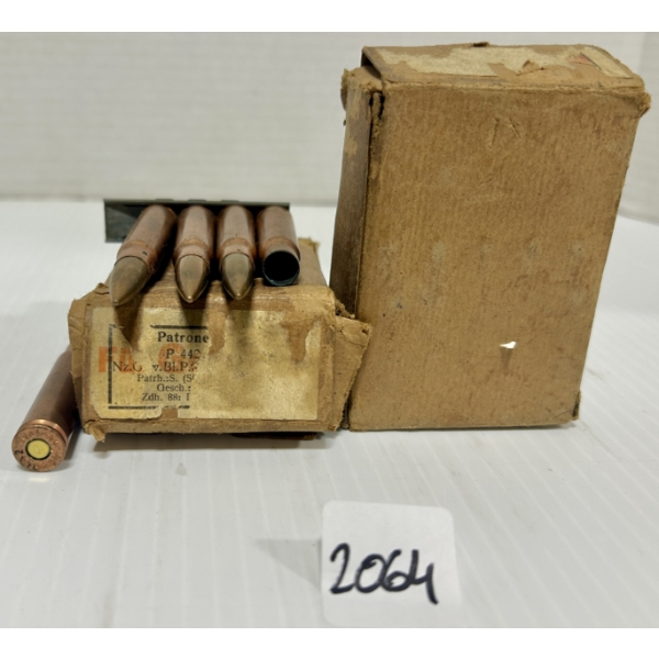 AMMO / BRASS: 27X LIVE & 1X BRASS 8 MM MAUSER - MILITARY FMJ