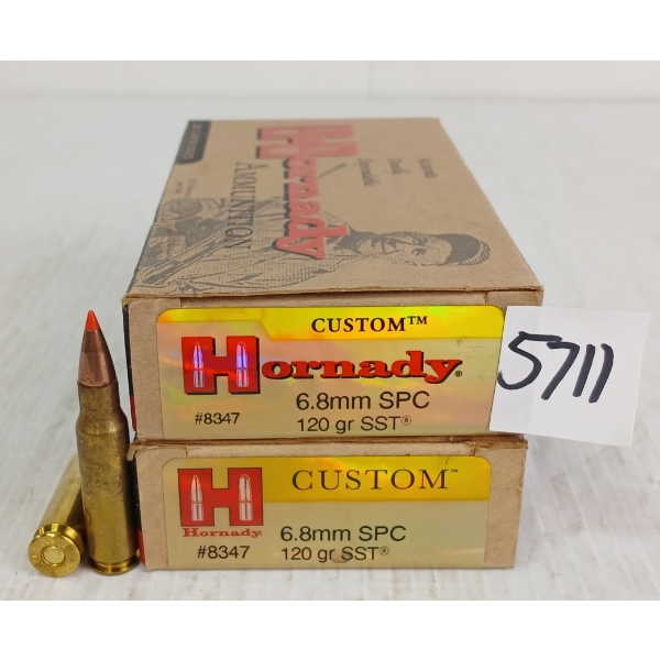 AMMO: 40X HORNADY 6.8MM - 120GR - SST
