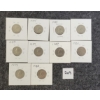 Image 1 : LOT OF 10 - 1922 - 1935 CDN 5 CENT PCS