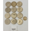 Image 2 : LOT OF 13 - U.S. 5 CENT & HALF DOLLAR PCS - INCL SILVER