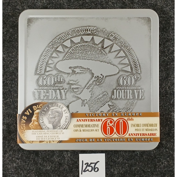 VE-DAY 60TH ANNIVERSARY COMMEMORATIVE COIN & MEDALLION SET