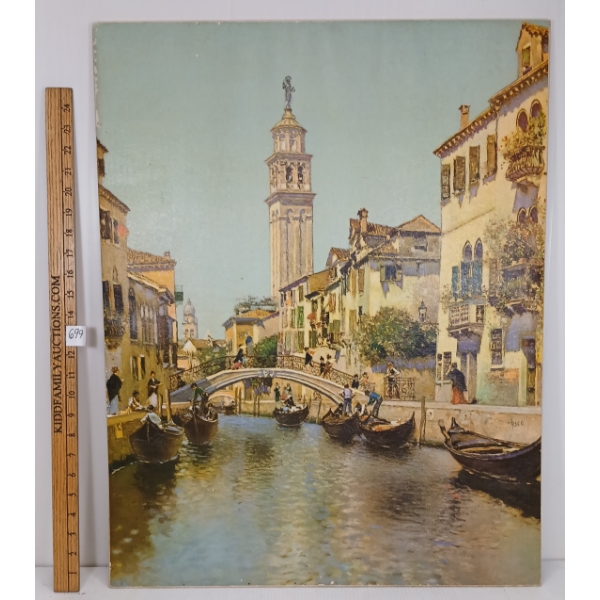  A VENETIAN CANAL  BY MARTIN RICO(1833 - 1908) - PRINT ON CANVAS