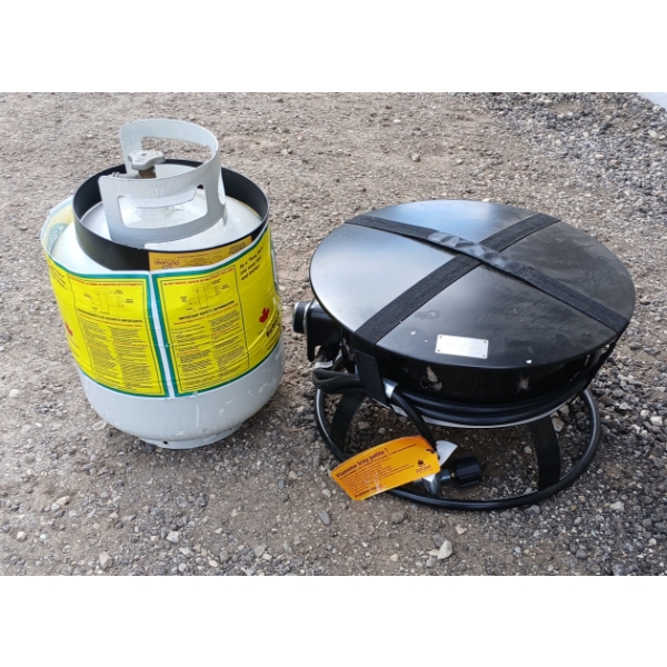 OUTLAND FIREBALL FIREPLACE W/ PROPANE TANK