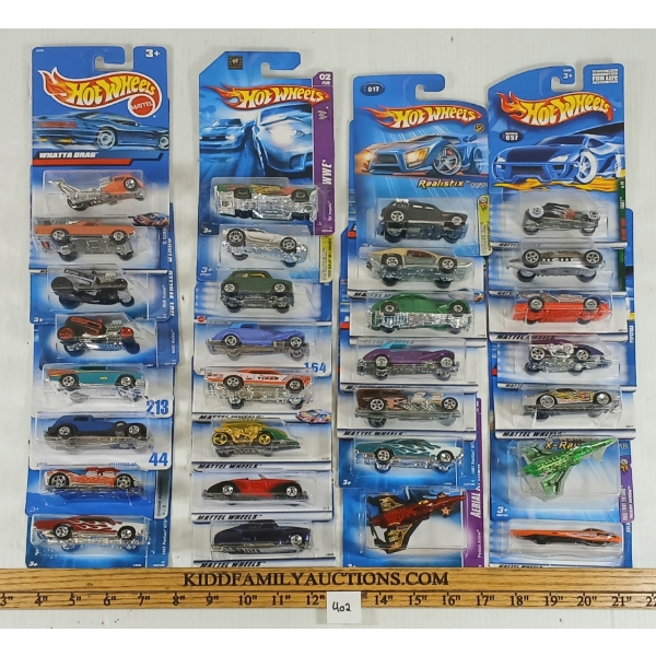 LOT OF 30 - HOTWHEELS - '36 CORD, '67 PONTIAC GTO, X-RAYCERS, ETC
