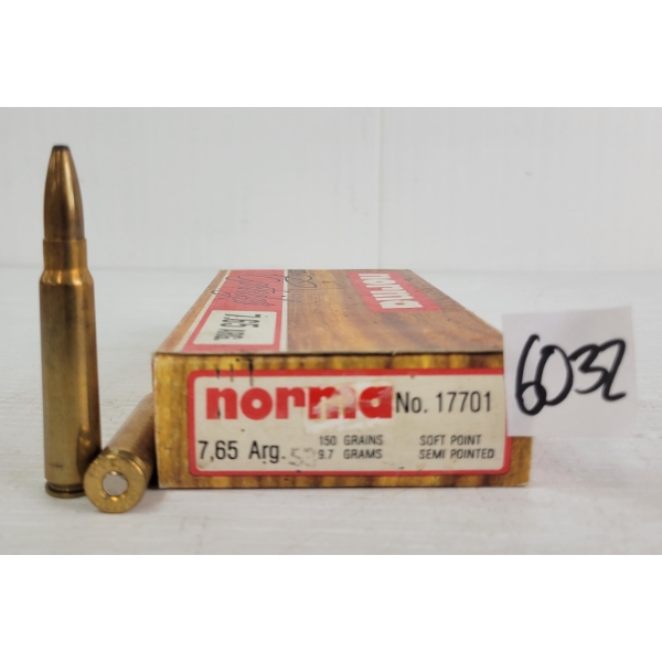 AMMO: 20X NORMA 7.65ARG - 150GR - SP
