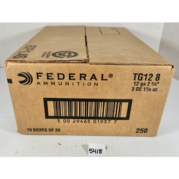 AMMO: 250X FEDERAL 12 GA 2-3/4 IN - #8