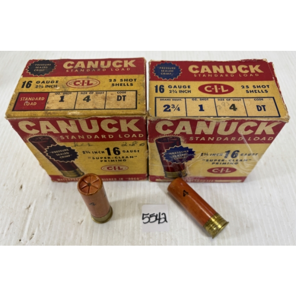 AMMO: 43 X CANUCK 16 GA 2 3/4 INCH NO 4