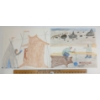 Image 1 : LOT OF 2 - "ICE FISHING" & "DRYING HIDE" BY MARY AYAQ ANOWTALIK - PENCIL CRAYON ON PAPER