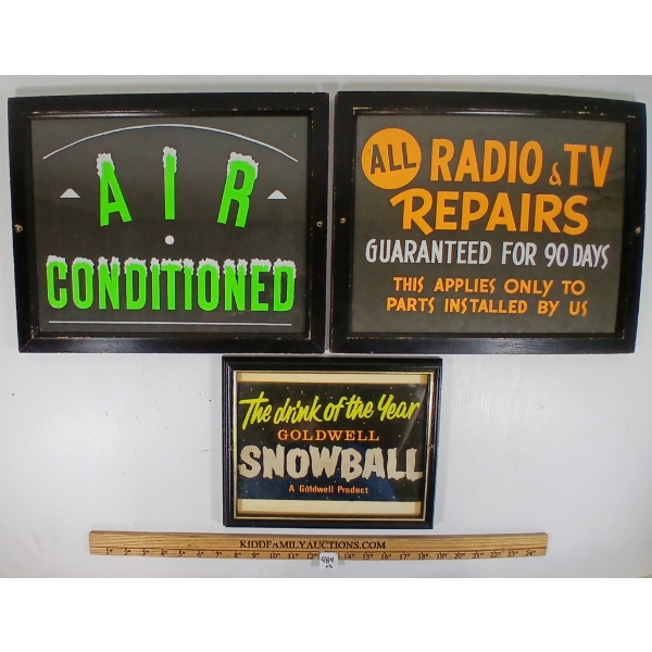 LOT OF 3 - FRAMED ADVERTISEMENTS