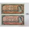 Image 1 : LOT OF 2 - 1954 CDN $2 BANKNOTES