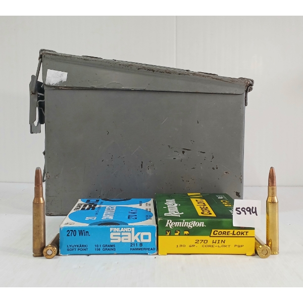AMMO: 40X REMINGTON & SAKO .270 WIN - 130 & 156GR - SP & PSP