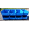 Image 1 : LOT OF 8 - POLY STACKABLE STORAGE BINS