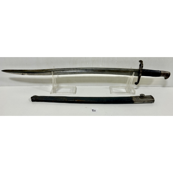 BRITISH 1856 YATAGHAN STYLE BAYONET WITH SCABBARD
