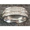 Image 2 : PLATINUM PLATED SIMULATED DIAMOND (CZ) MEN'S RING