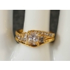 Image 1 : LOT OF 2 - 14K GOLD PLATED PRINCESS CUT SIMULATED DIAMOND TRINITY RING SET