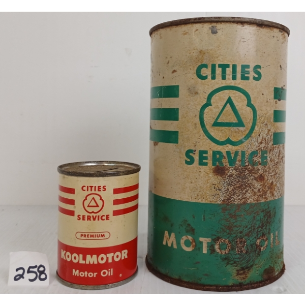LOT OF 2 - CITIES SERVICE MOTOR OIL QT CAN & KOOLMOTOR COIN BANK