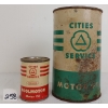 Image 1 : LOT OF 2 - CITIES SERVICE MOTOR OIL QT CAN & KOOLMOTOR COIN BANK