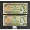 Image 1 : LOT OF 2 - 1969 CDN $20 BANKNOTES 