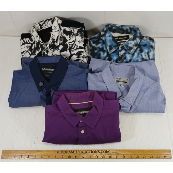 LOT OF 5 - CLASSIFIED & MINIMUM MEN'S LARGE DRESS SHIRTS