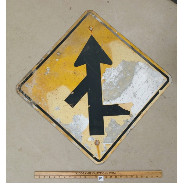 ROAD MERGE - SINGLE SIDED METAL SIGN