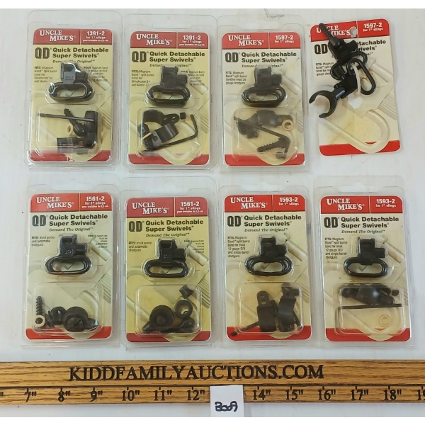 LOT OF 8 - UNCLE MIKES QUICK DETACHABLE SUPER SWIVELS