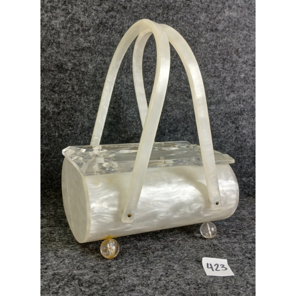 RIALTO LUCITE BOX CLUTCH PURSE