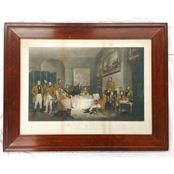 "THE MELTON BREAKFAST" BY CHAS G. LEWIS (1808 - 1880) - FRAMED PRINT