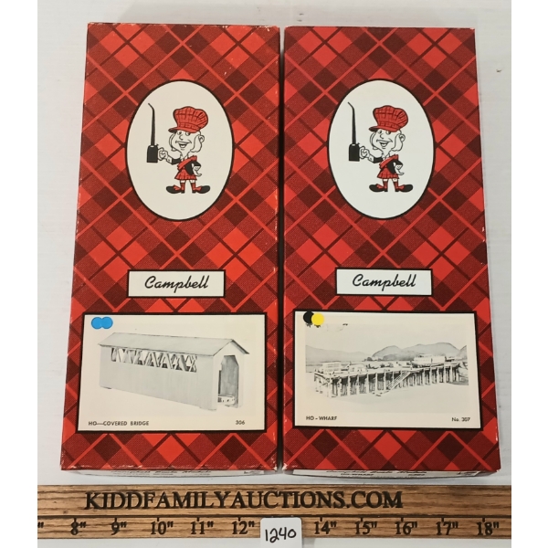 LOT OF 2 - CAMPBELL WHARF & COVERED BRIDGE KITS - #306 & #307