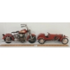 Image 3 : LOT OF 2 - TIN MODEL INDIAN MOTORCYCLE & CLASSIC CAR