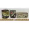 Image 4 : LOT OF 3 - TOBACCO & CIGARETTE TINS - INCL STAG, WINCHESTER & LUCKY STRIKE