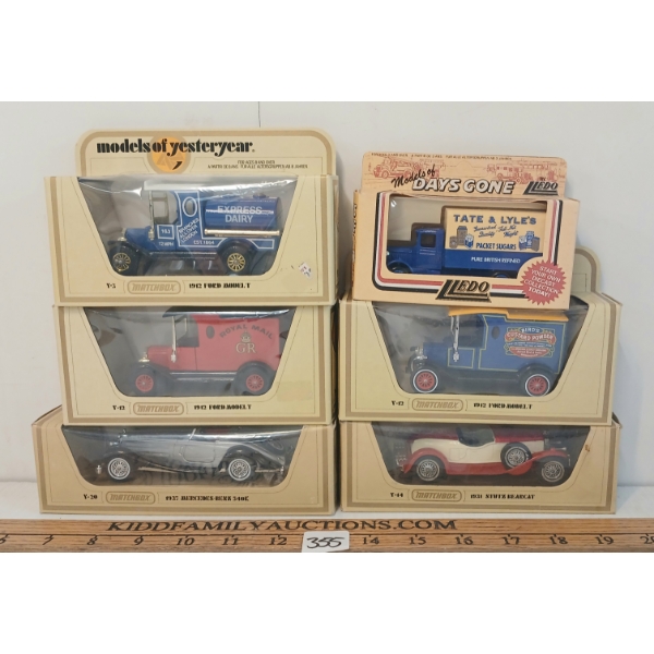 LOT OF 6 - MATCHBOX MODELS OF YESTERYEAR DIECAST MODELS - 1937 MERCEDES, 1931 STUTZ, ETC