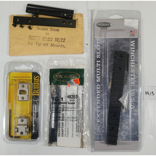 LOT OF 4 - SCOPE BASES - WEAVER WINCHESTER 70 S/A, TO-1, ETC