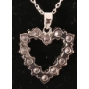 Image 3 : PLATINUM PLATED SIMULATED DIAMOND (CZ) HEART NECKLACE 