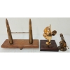 Image 4 : LOT OF 3 - AMMO DISPLAY TRENCH ART, STIRLING ENGINE GATLING GUN MODEL & BRASS PROPELLER