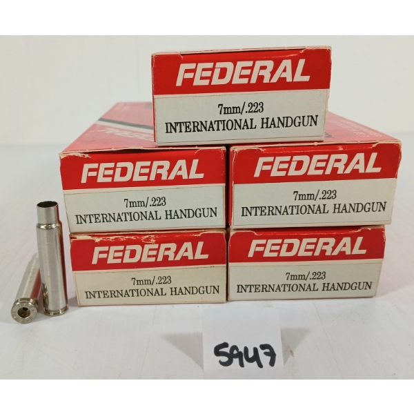 BRASS: 100X FEDERAL 7MM/.223 INTERNATIONAL HANDGUN 