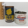 Image 1 : LOT OF 2 - FIVE ROSES FLOUR SIFTER & ROSE BRAND BAKING POWDER - 16 OZ