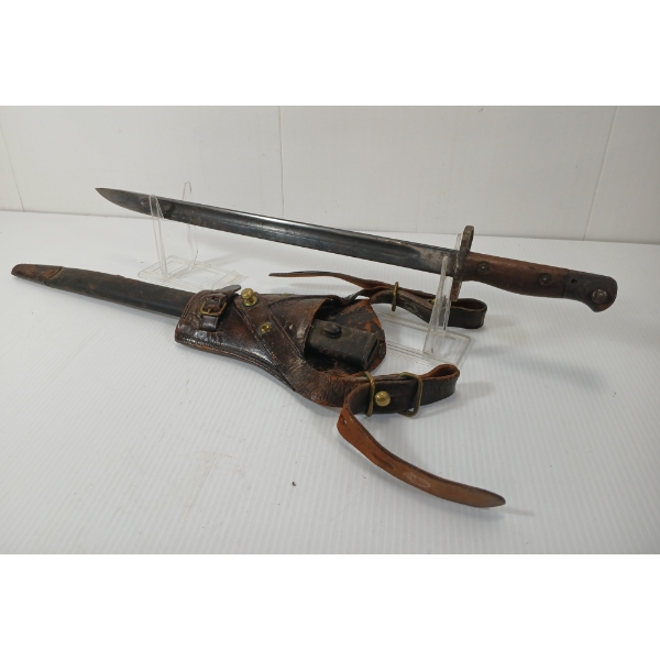 BRITISH P1907 SWORD BAYONET W/ SCABBARD & FROG