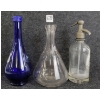 Image 2 : LOT OF 3 - BOTTLES - INCL BUDAPEST SELTZER, SELTZER FLASK, & COBALT BLUE OVOID AQUA DELLA MADONNA