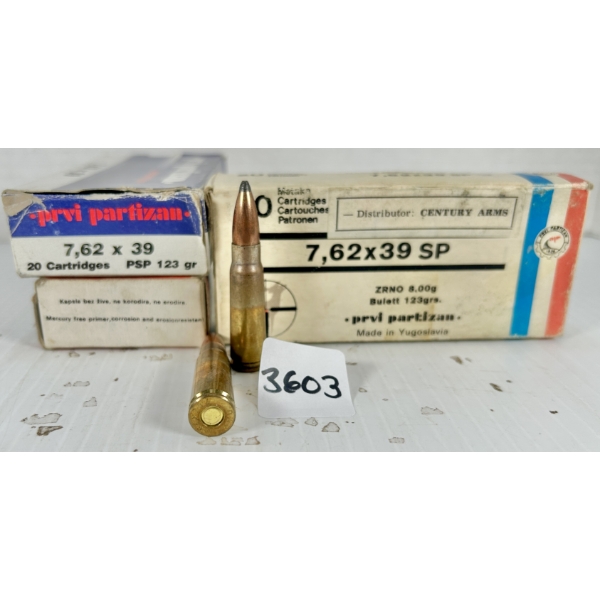 AMMO: 60X PPU 7.62X39 MM - 123 GR SP