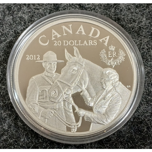 2012 RCM $20 FINE SILVER COIN - THE QUEEN'S VISIT TO CANADA