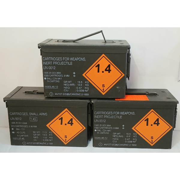 LOT OF 3 - AMMO CRATES