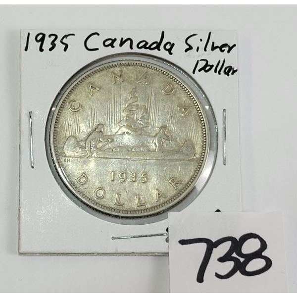 1935 CDN SILVER DOLLAR COIN