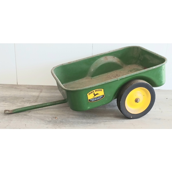 JOHN DEERE PRESSED STEEL PEDAL CAR TRAILER