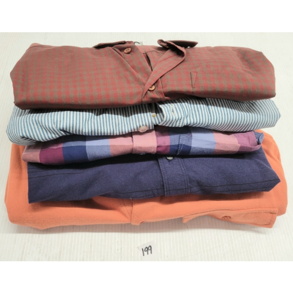 LOT OF 5 - VSTR & WESC MEN'S MEDIUM BUTTON-UP LONG SLEEVE SHIRTS
