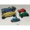 Image 1 : LOT OF 5 - RELIABLE TIN/RUBBER FRICTION RACE CARS & MOTORCYCLE 