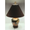 Image 1 : PORCELAIN CRANE MOTIF TABLE LAMP W/ SUEDE SHADE
