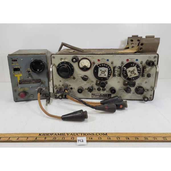 LOT OF 2 - 1942 (?) MITCHAM WORKS WIRELESS SETS NO. 22 RADIO RECEIVER - UNIT NO. 4 TROPICAL